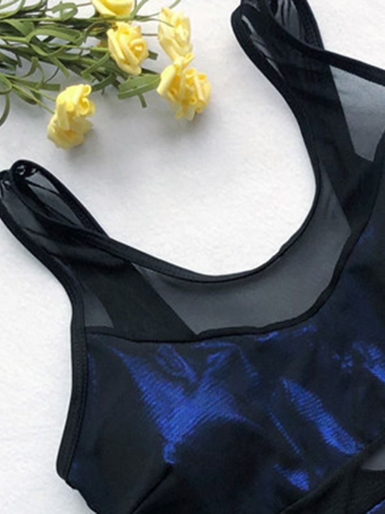 Maillots De Bain Transparents Patchwork À Blocs De Couleurs Pour Femmes