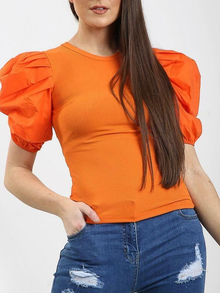 T-shirt D'été Mince Standard À Col Rond Pour Femmes