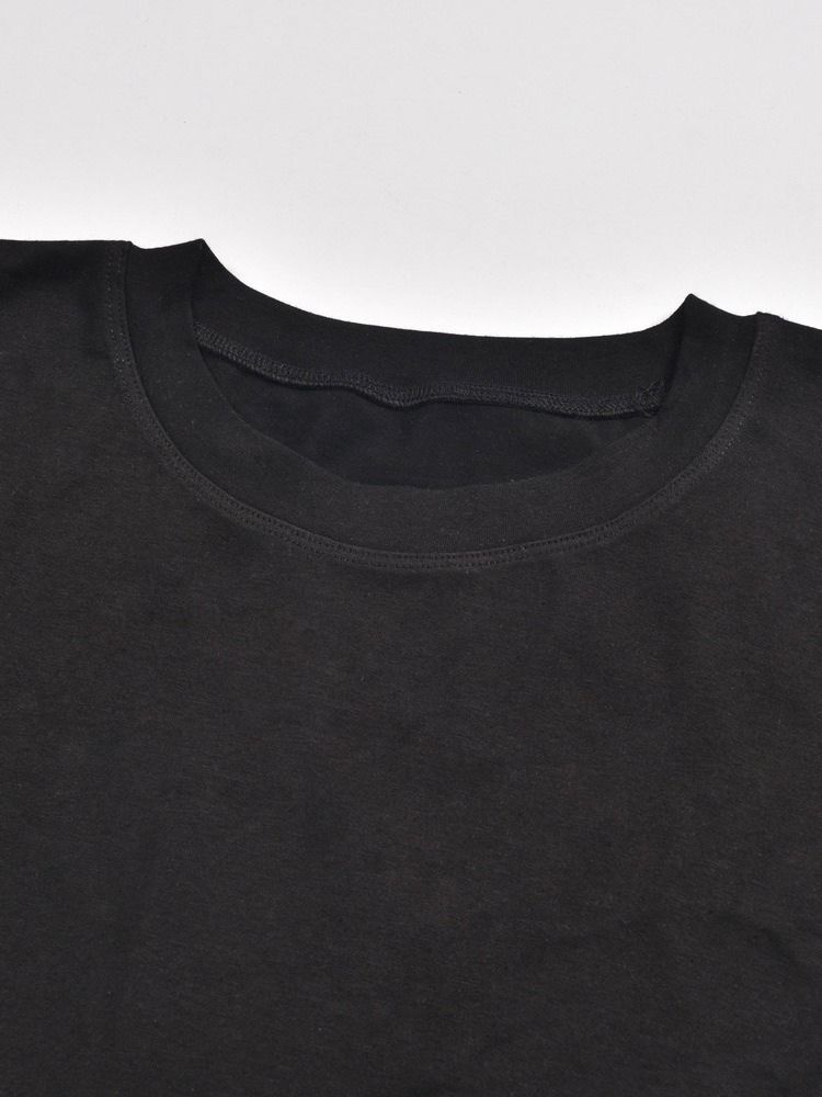 T-shirt D'été Uni À Manches Courtes Pour Femmes