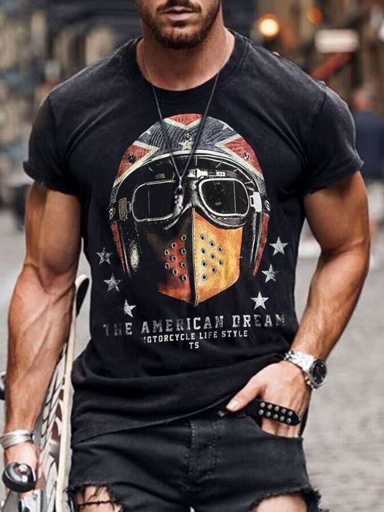 T-shirt Pour Hommes À Manches Courtes Et À Col Rond