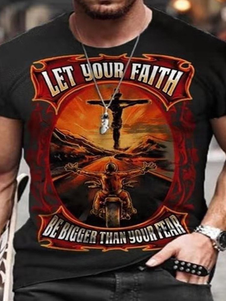 T-shirt Pour Hommes À Manches Courtes Et Imprimé Décontracté