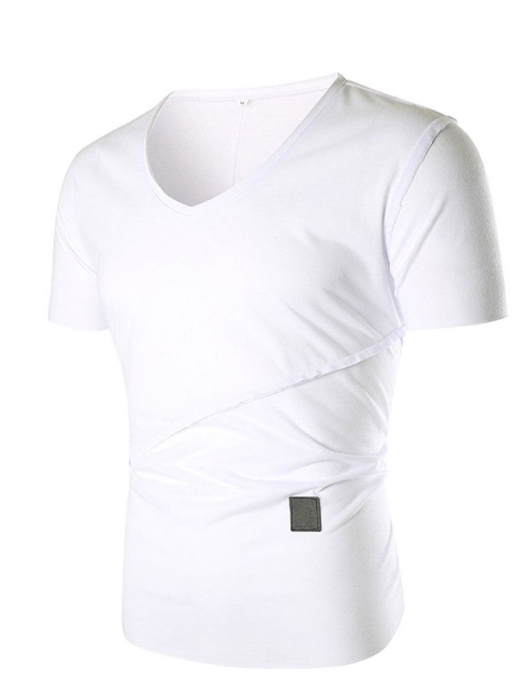 T-shirt Slim Décontracté À Manches Courtes Pour Hommes