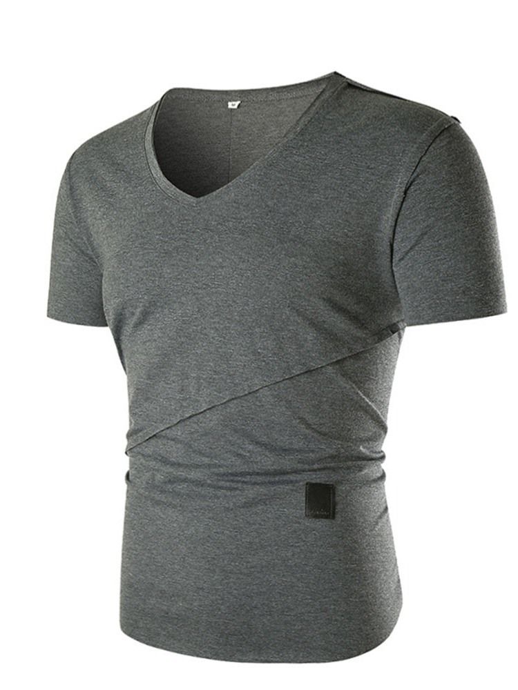 T-shirt Slim Décontracté À Manches Courtes Pour Hommes