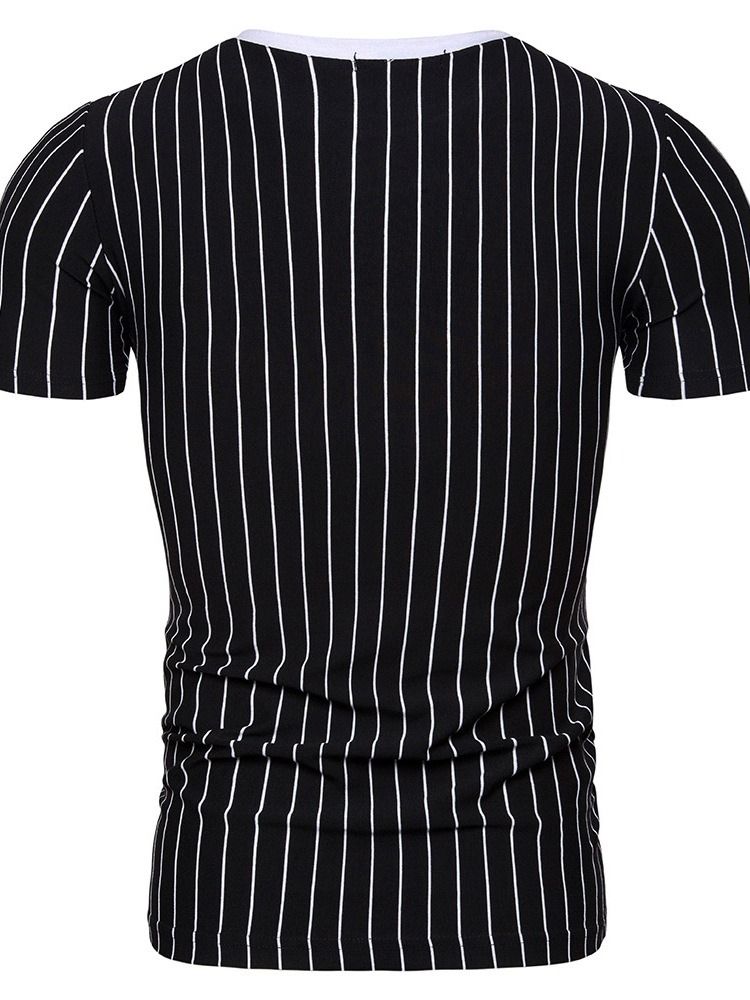 T-shirt Slim Pour Hommes Avec Poche À Col Rond Et Pull Décontracté