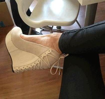 Chaussures Confortables À Talons Compensés En Daim Blanc Pour Femmes