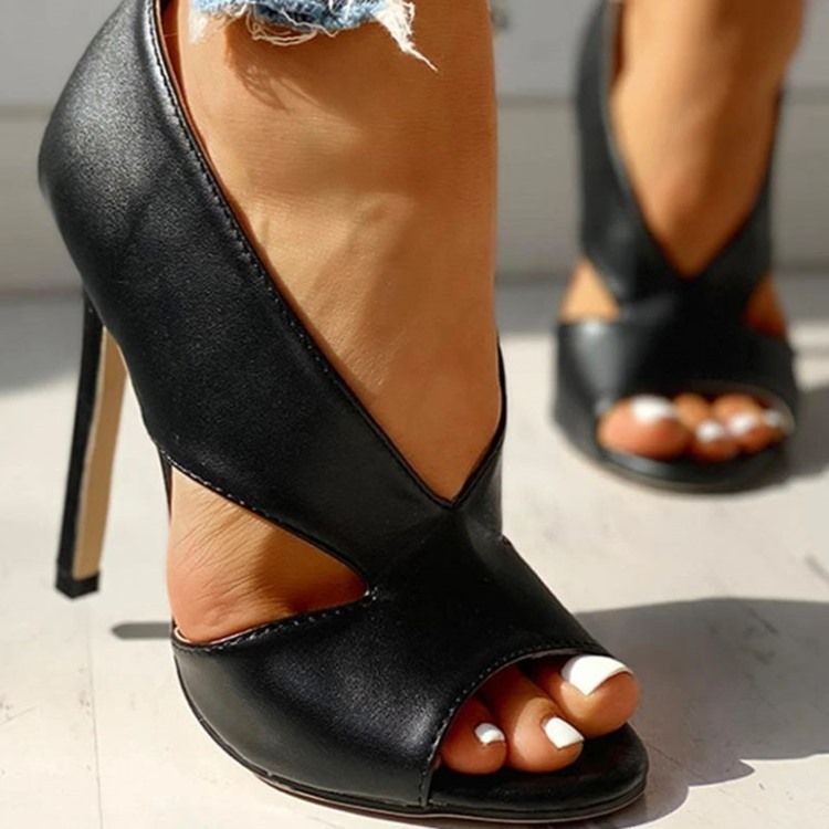 Chaussures Fines À Talons Ultra-hauts Creux À Bout Ouvert Pour Femmes (≥8 cm)