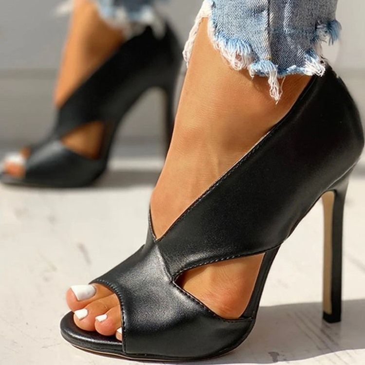 Chaussures Fines À Talons Ultra-hauts Creux À Bout Ouvert Pour Femmes (≥8 cm)