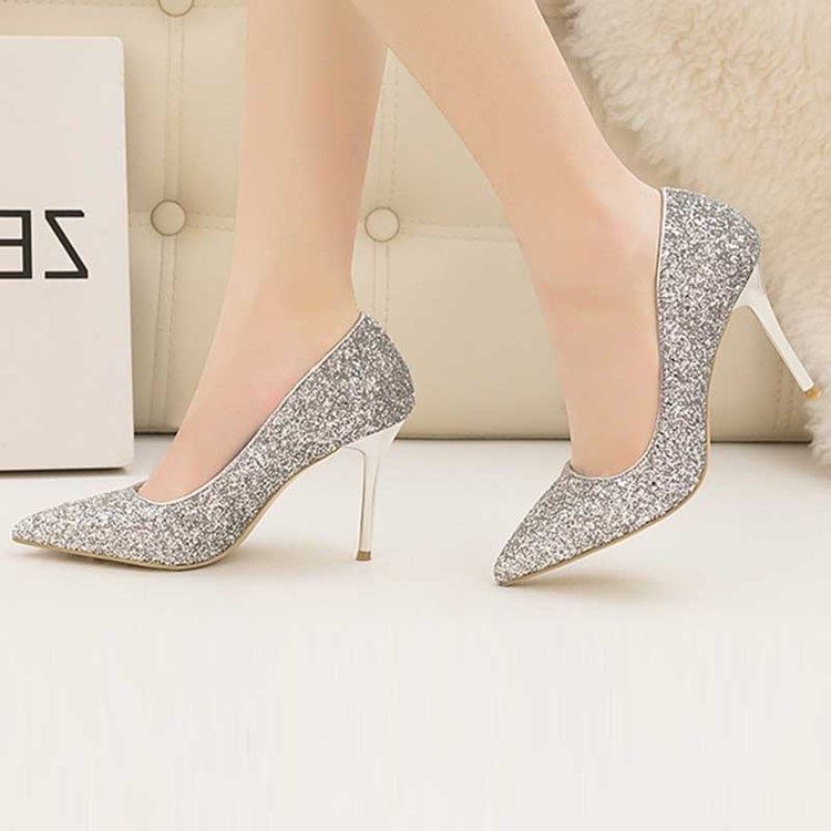 Escarpins Pour Femmes À Talons Aiguilles Et À Enfiler À Paillettes