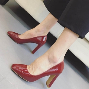 Escarpins Pour Femmes À Talons Épais Et Bout Carré En Pu