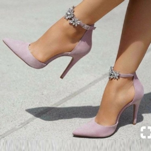 Escarpins À Talons Aiguilles En Daim Et Strass Pour Femmes