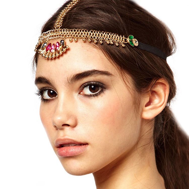 Accessoires De Cheveux De Cadeau De Chaîne De Tête De Diamant De Femmes