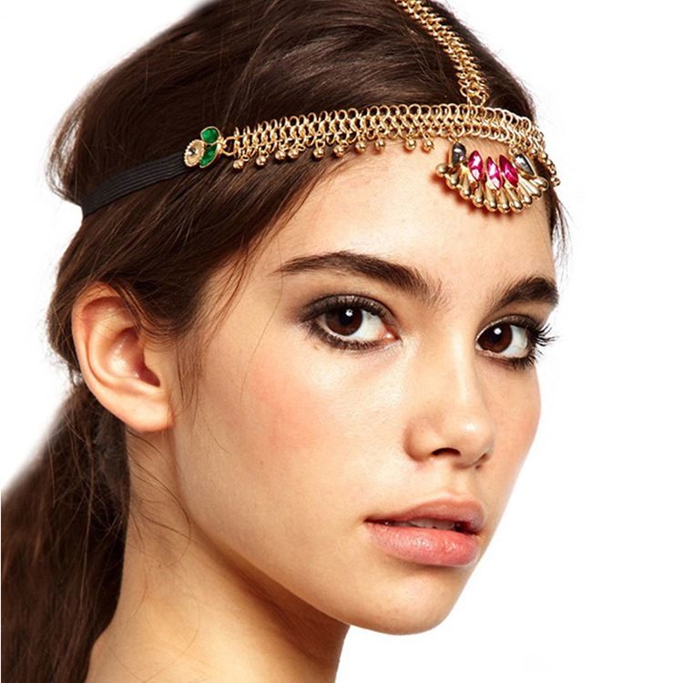 Accessoires De Cheveux De Cadeau De Chaîne De Tête De Diamant De Femmes