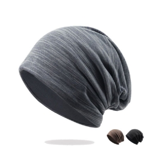 Bonnet Pour Hommes En Tricot À Double Couche De Couleur Unie