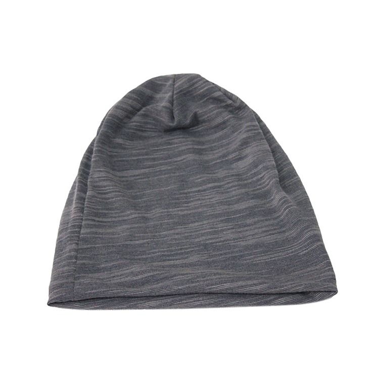 Bonnet Pour Hommes En Tricot À Double Couche De Couleur Unie