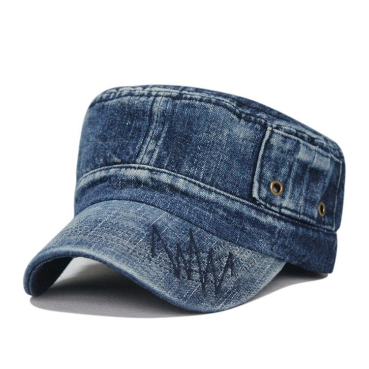 Casquette À Visière En Denim Délavé Sport Pour Hommes