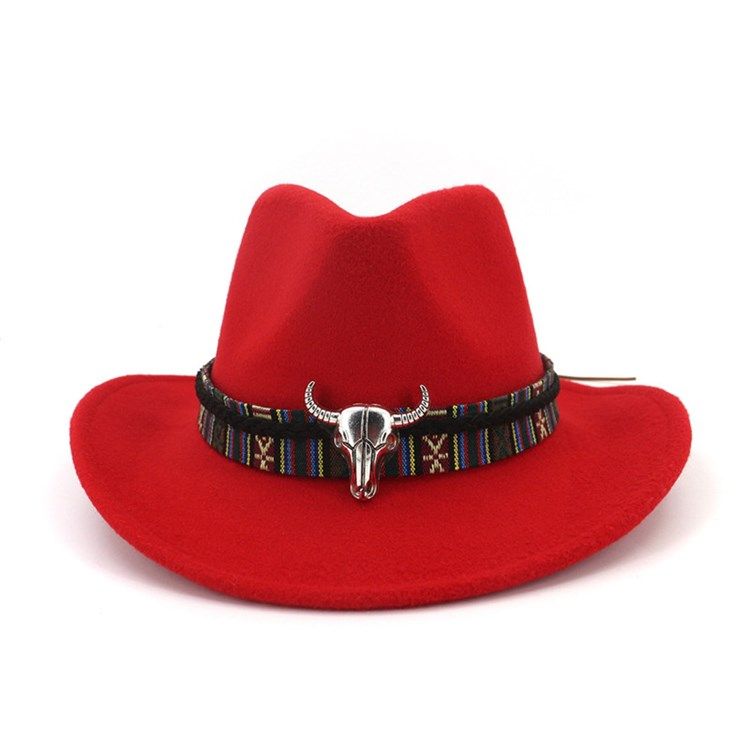 Chapeau De Cowboy Ajustable En Mélange De Laine Pour Femme