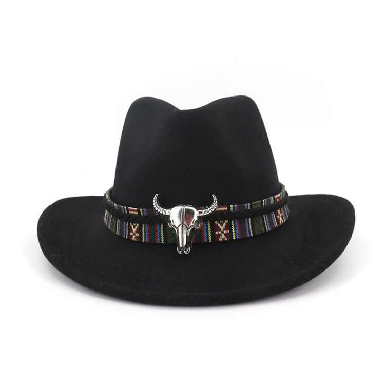 Chapeau De Cowboy Ajustable En Mélange De Laine Pour Femme