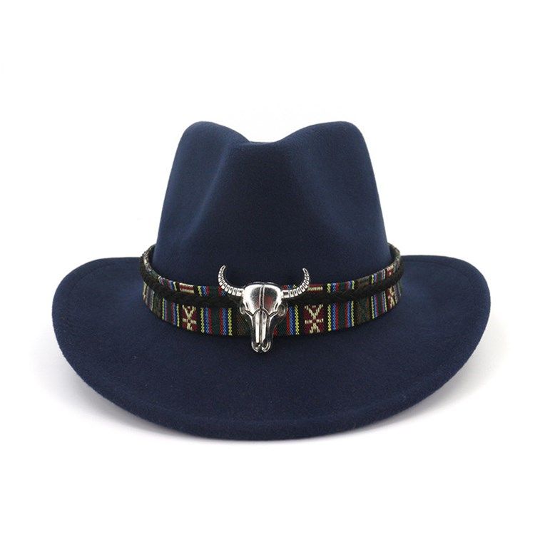 Chapeau De Cowboy Ajustable En Mélange De Laine Pour Femme