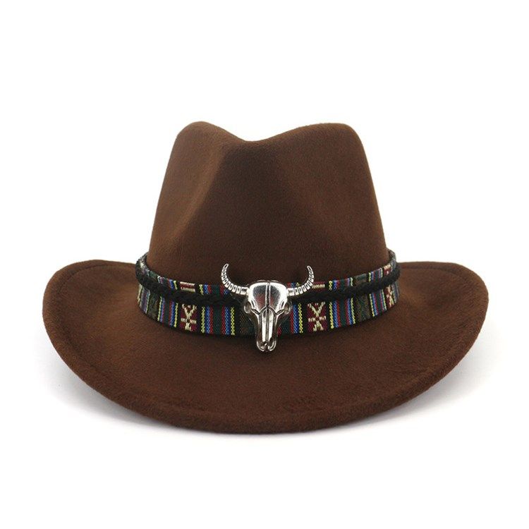 Chapeau De Cowboy Ajustable En Mélange De Laine Pour Femme