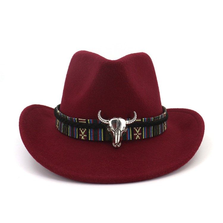 Chapeau De Cowboy Ajustable En Mélange De Laine Pour Femme