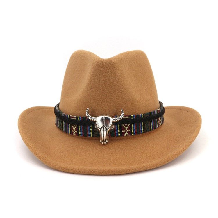 Chapeau De Cowboy Ajustable En Mélange De Laine Pour Femme