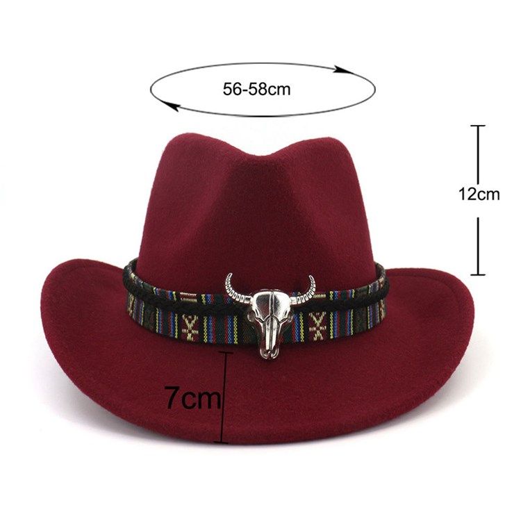 Chapeau De Cowboy Ajustable En Mélange De Laine Pour Femme