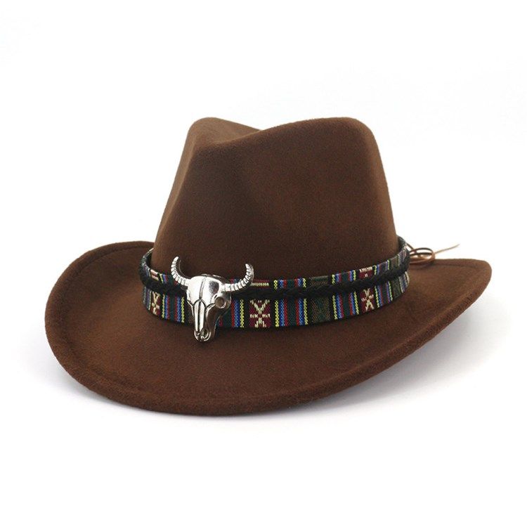 Chapeau De Cowboy Ajustable En Mélange De Laine Pour Femme