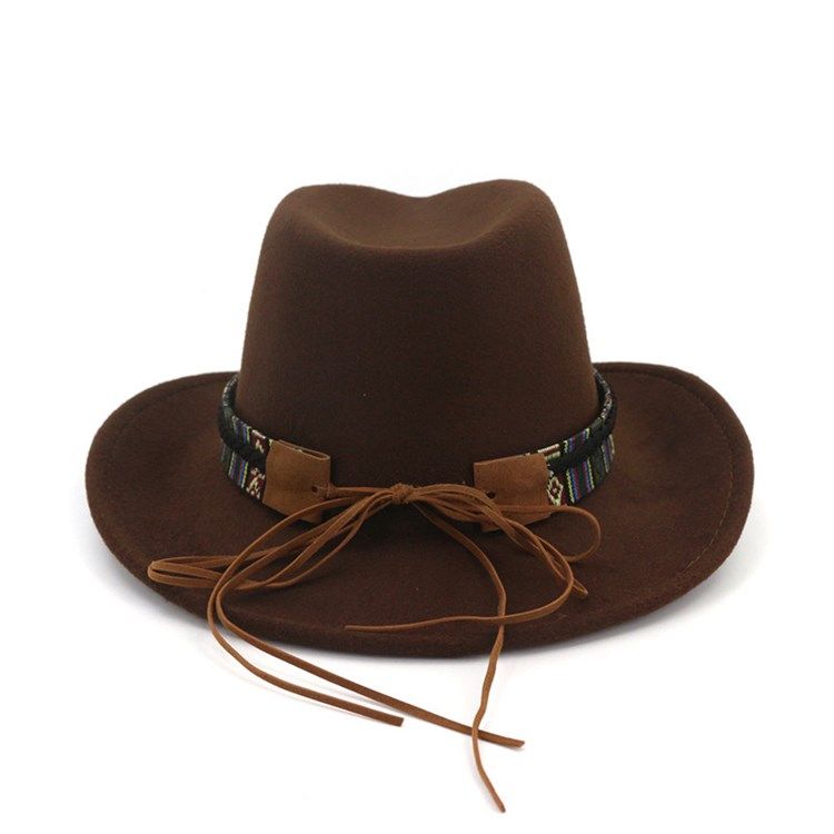 Chapeau De Cowboy Ajustable En Mélange De Laine Pour Femme