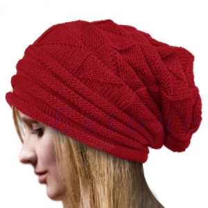 Chapeau D'hiver Tricoté De Couleur Pure Pour Femmes