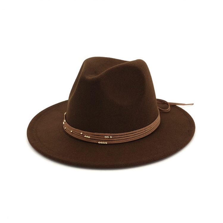 Chapeau Fedora En Mélange De Laine Unie Pour Femme