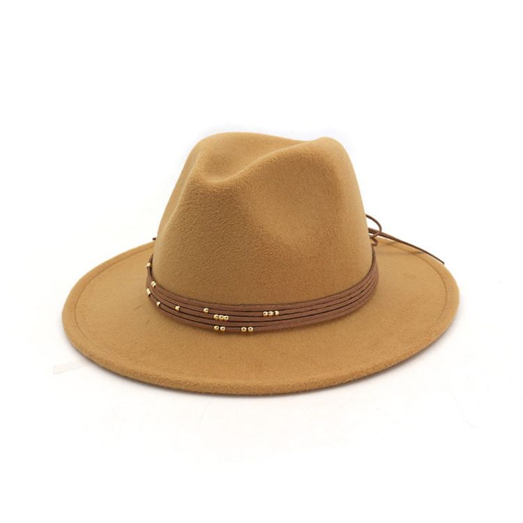 Chapeau Fedora En Mélange De Laine Unie Pour Femme