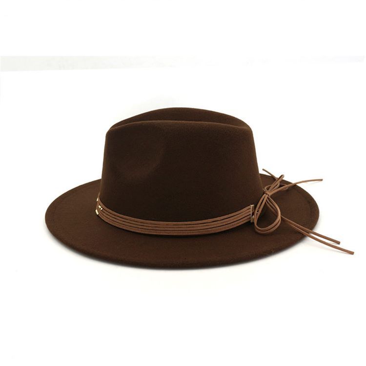 Chapeau Fedora En Mélange De Laine Unie Pour Femme