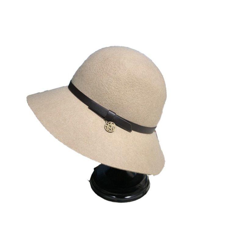 Chapeau De Femme Seau En Laine De Couleur Pure Pour Femmes