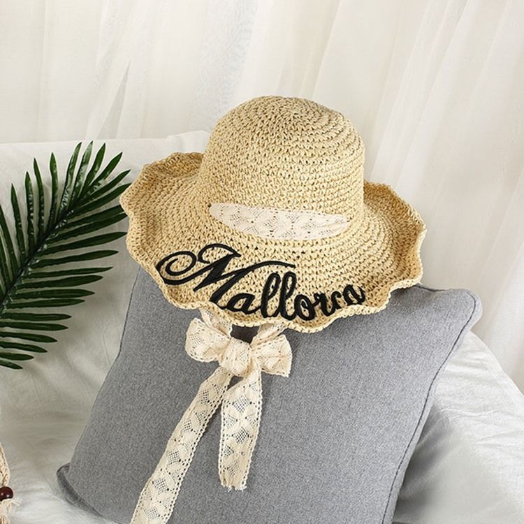 Chapeau De Lettre De Printemps En Paille Nouveau Style Pour Femmes