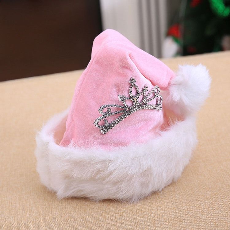 Chapeau De Noël Rose De Décoration En Tissu Pour Femmes