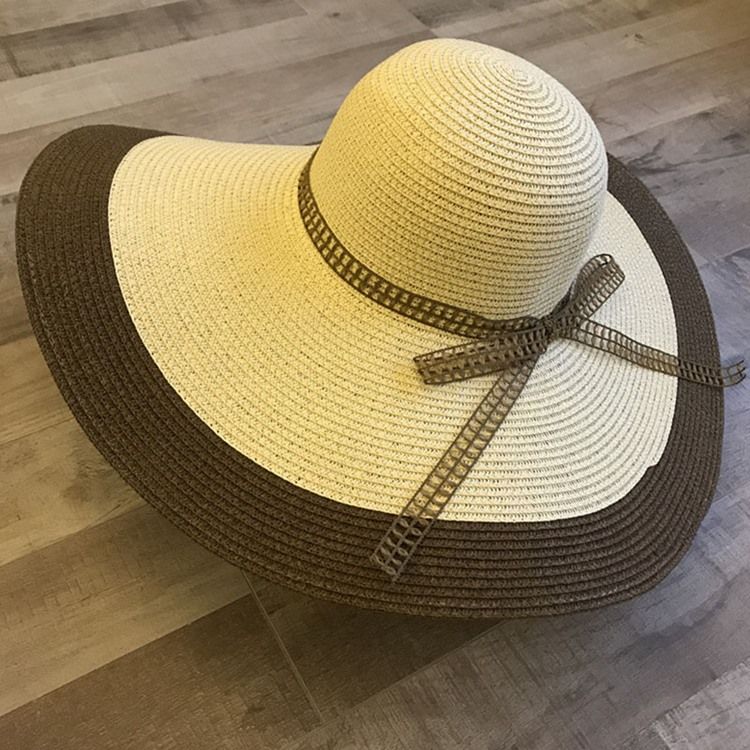 Chapeau De Paille À Nœud Pour Femme