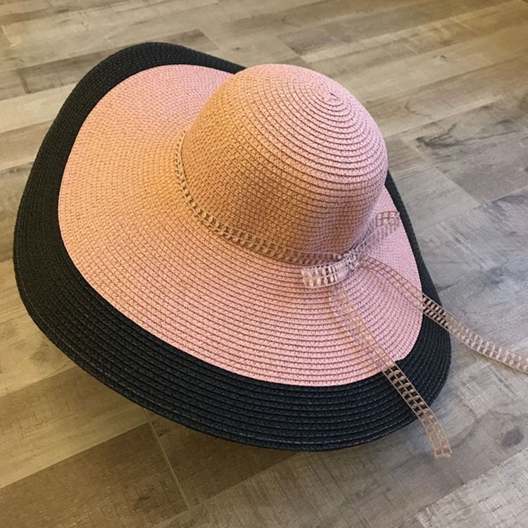 Chapeau De Paille À Nœud Pour Femme