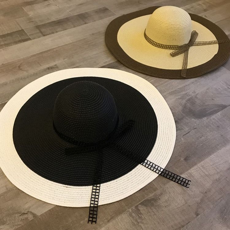 Chapeau De Paille À Nœud Pour Femme