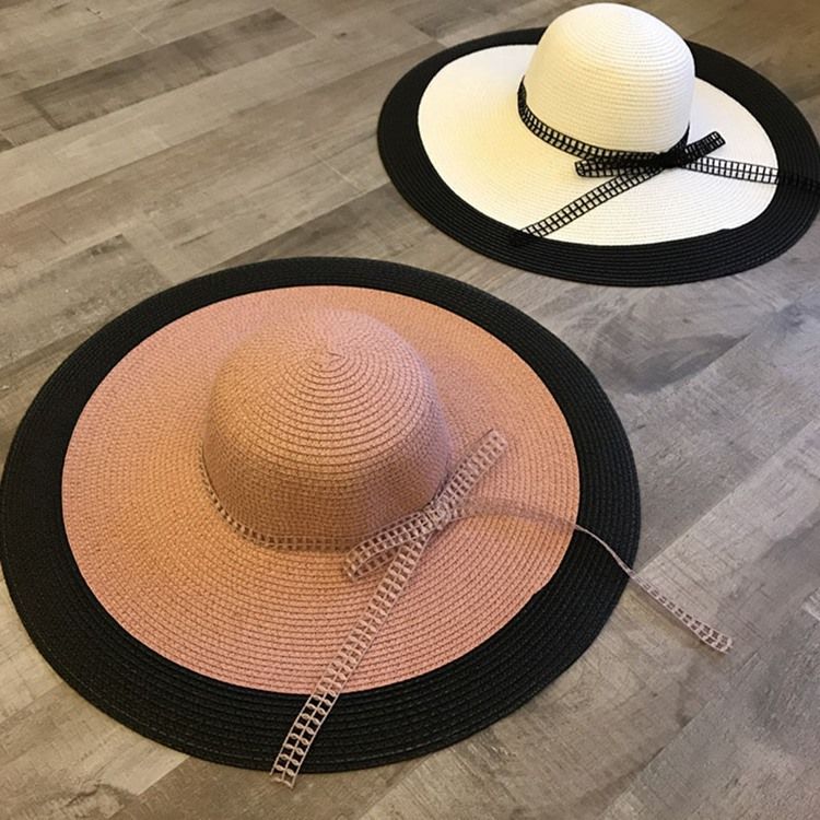 Chapeau De Paille À Nœud Pour Femme