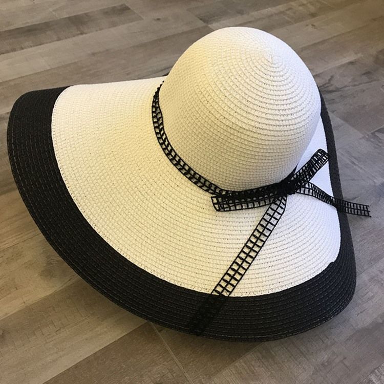 Chapeau De Paille À Nœud Pour Femme