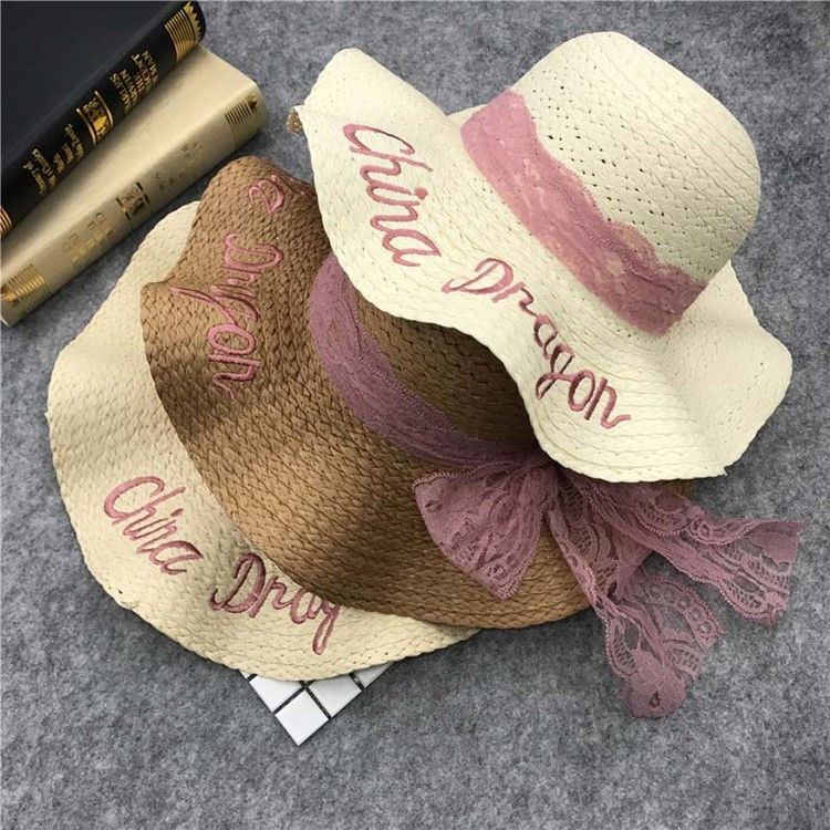 Chapeau De Paille Rose Doux Pour Femme