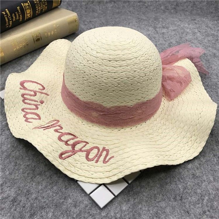 Chapeau De Paille Rose Doux Pour Femme