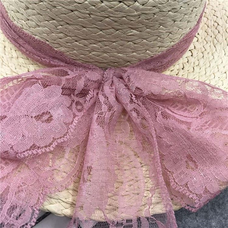 Chapeau De Paille Rose Doux Pour Femme