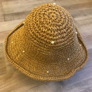 Chapeau De Paille Unie Creuse Pour Femme