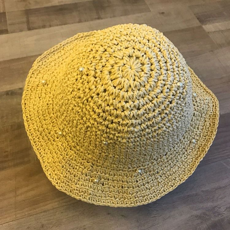 Chapeau De Paille Unie Creuse Pour Femme