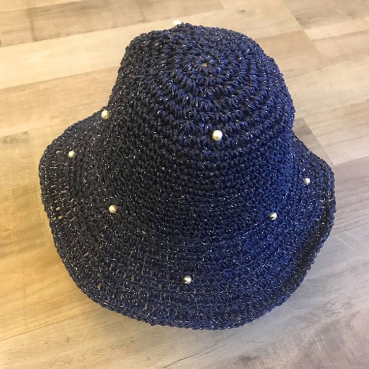 Chapeau De Paille Unie Creuse Pour Femme