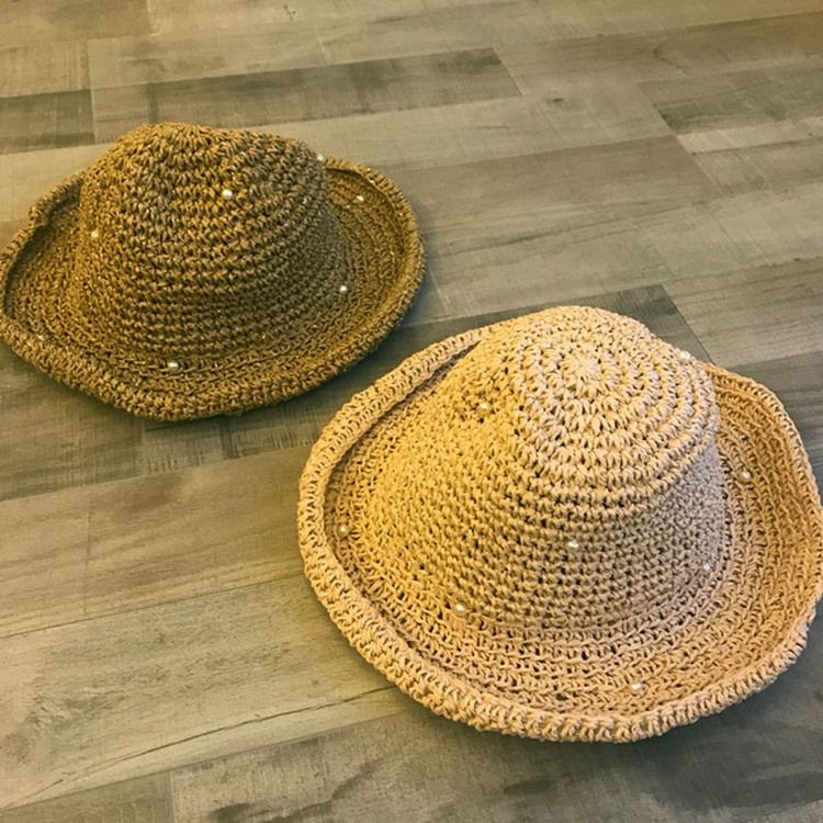 Chapeau De Paille Unie Creuse Pour Femme