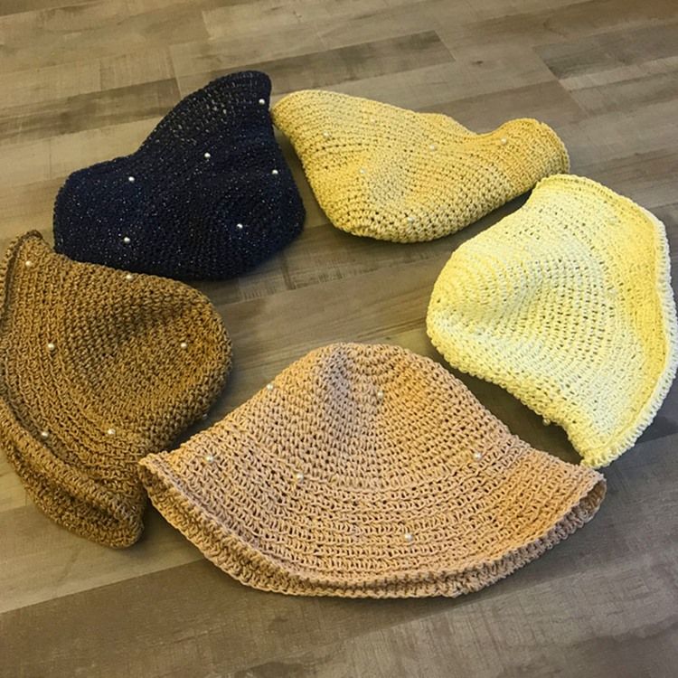 Chapeau De Paille Unie Creuse Pour Femme