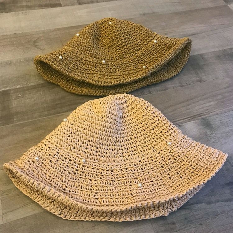 Chapeau De Paille Unie Creuse Pour Femme