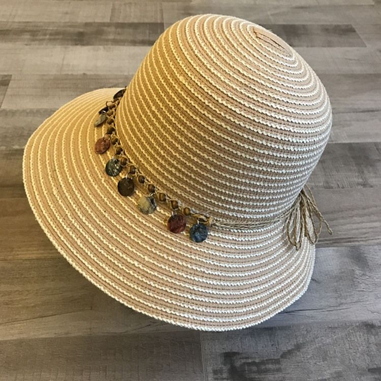 Chapeau À Rayures En Coquillage Pour Femme